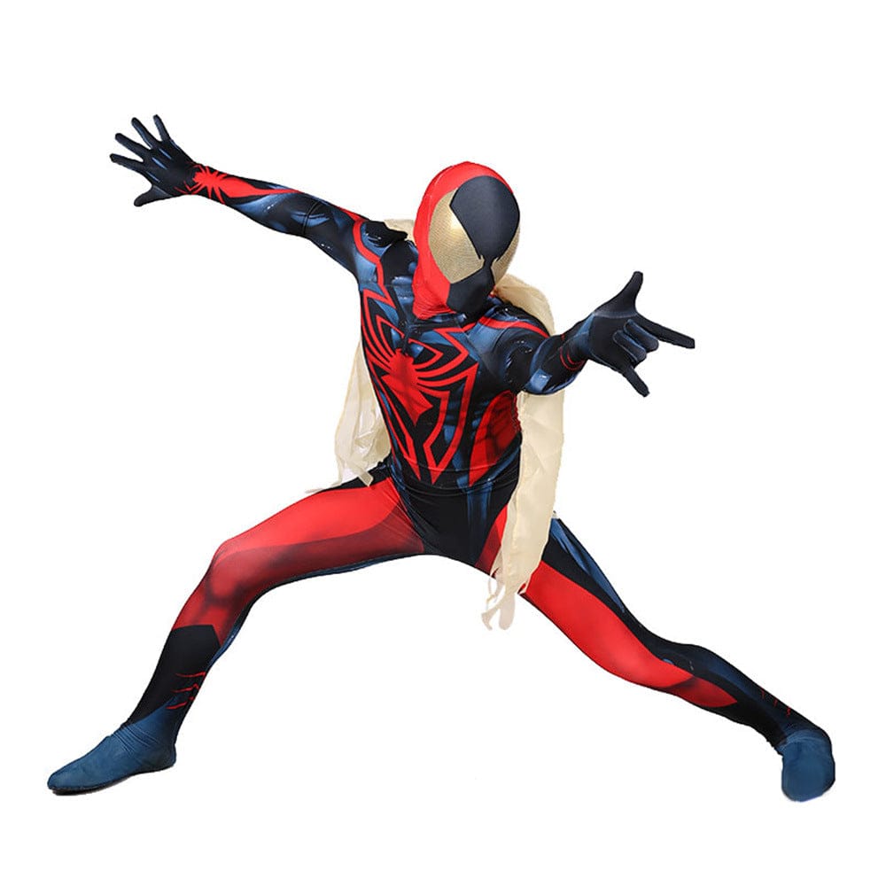 Unlimited Spider Man Jumpsuits with Cloak Costume Adult Bodysuit