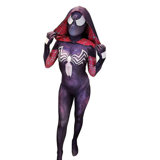 Gwen Venom Stacy Gwenom Purple Jumpsuits Costume Adult Bodysuit