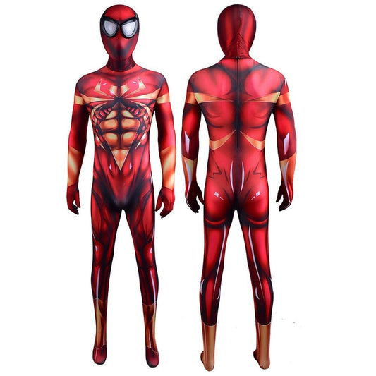 Golden Iron Spider-man Black Eyes Jumpsuit Halloween Adult Costume