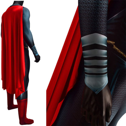 Man Of Steel Superman Jumpsuits with Cloak Costume Adult Bodysuit