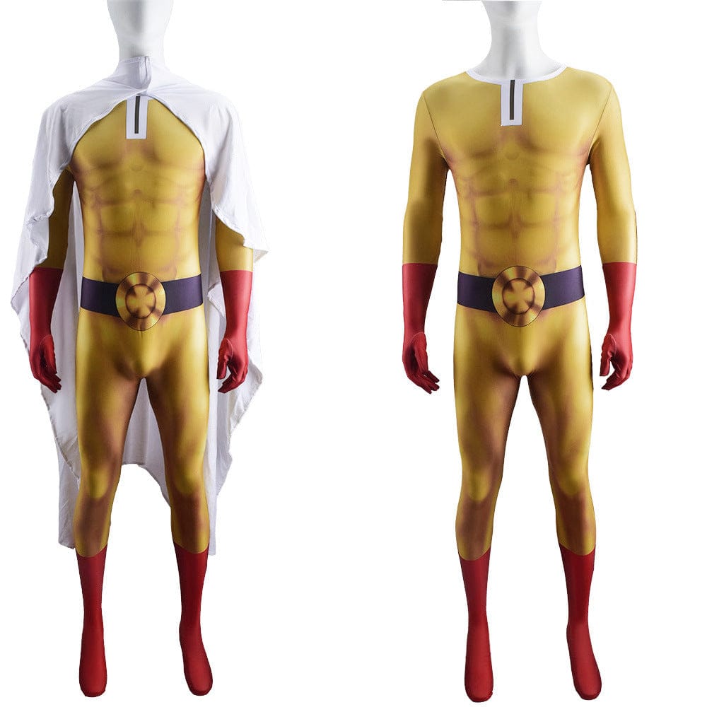 One Punch Man Saitama Jumpsuits Cosplay Costume Adult Bodysuit