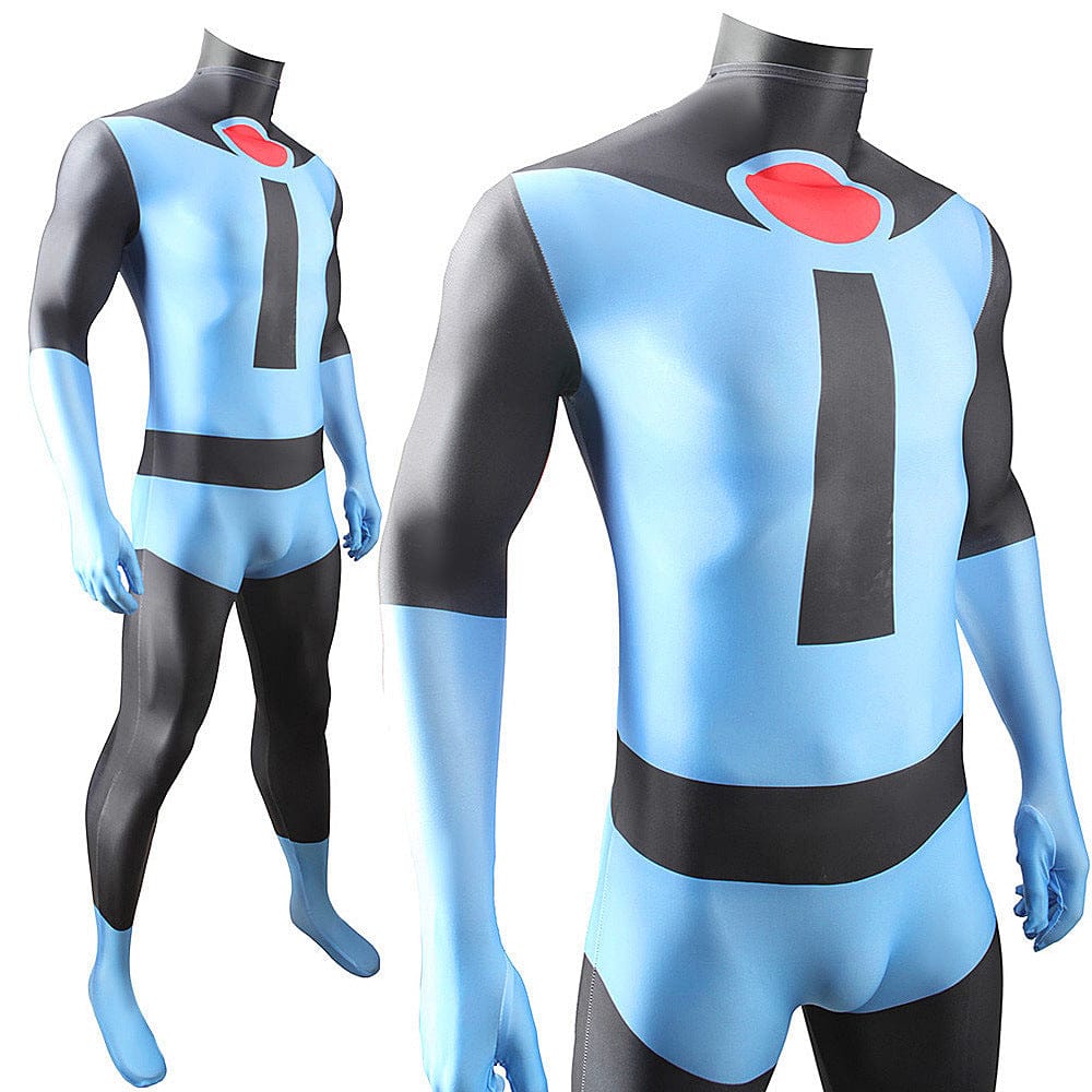 Mr Incredible Blue Jumpsuits Cosplay Costume Adult Halloween Bodysuit