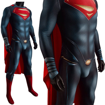 Man Of Steel Superman Jumpsuits with Cloak Costume Adult Bodysuit