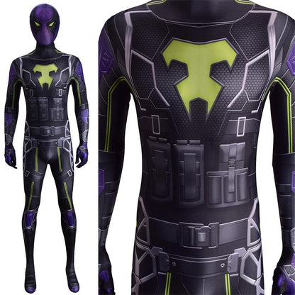 Spider-Man Miles Morales Purple Reign Suit Jumpsuits Costume Adult Bodysuit