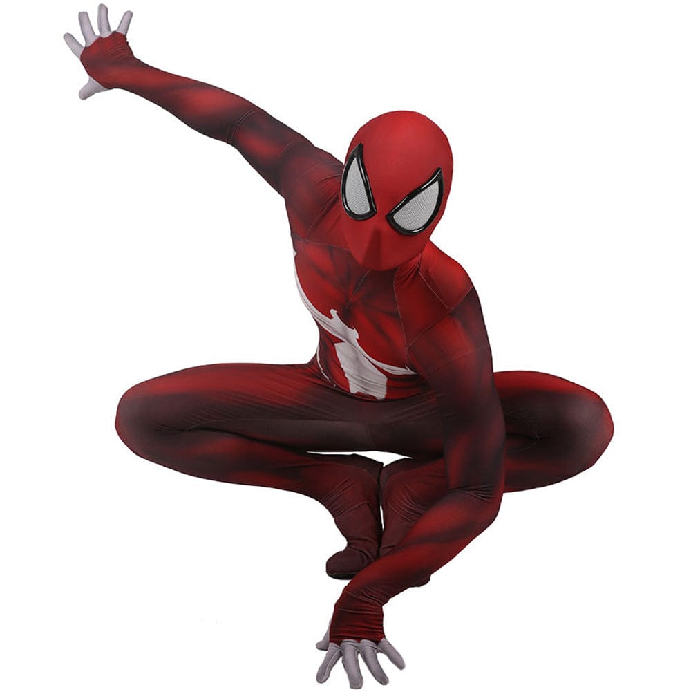 Red Venom Spider man Jumpsuits Costume Adult Halloween Bodysuit