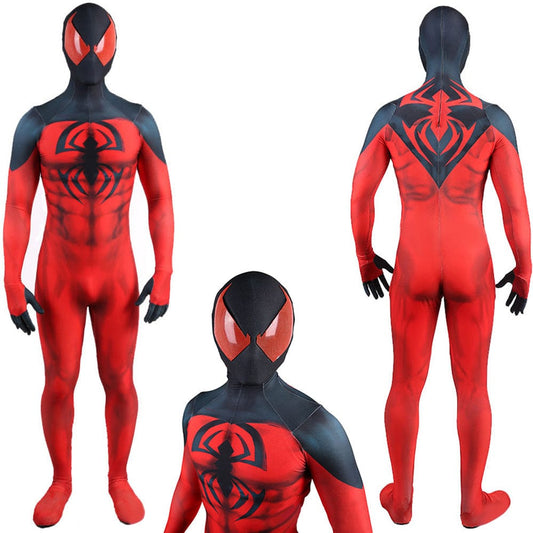 Scarlet Spider Man New Jumpsuits Costume Adult Halloween Bodysuit