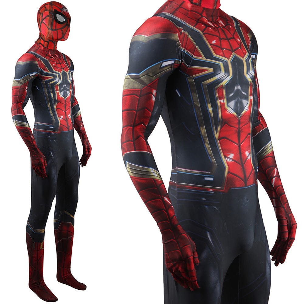 Iron Spiderman Jumpsuits Cosplay Costume Adult Halloween Bodysuit