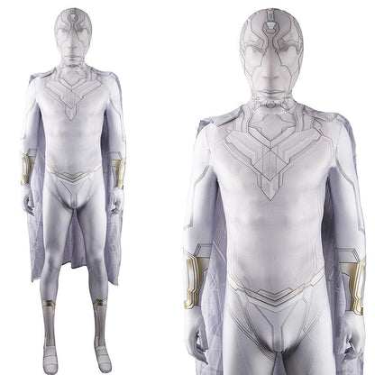 WandaVision White Vision Jumpsuits Cosplay Costume Adult Bodysuit