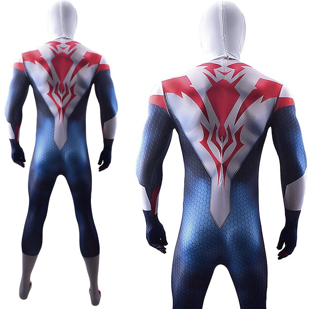 Alex 2099 White Spider-Man Jumpsuits Cosplay Costume Adult Bodysuit