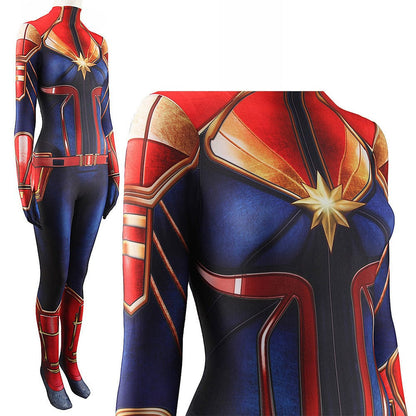 Captain Marvel Carol Danvers Jumpsuits Costume Adult Halloween Bodysuit