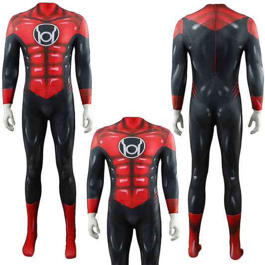 Red Lantern Corps Jumpsuits Cosplay Costume Adult Halloween Bodysuit