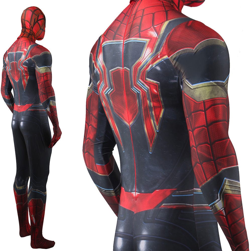 Iron Spiderman Jumpsuits Cosplay Costume Adult Halloween Bodysuit