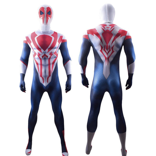 Alex 2099 White Spider-Man Jumpsuits Cosplay Costume Adult Bodysuit