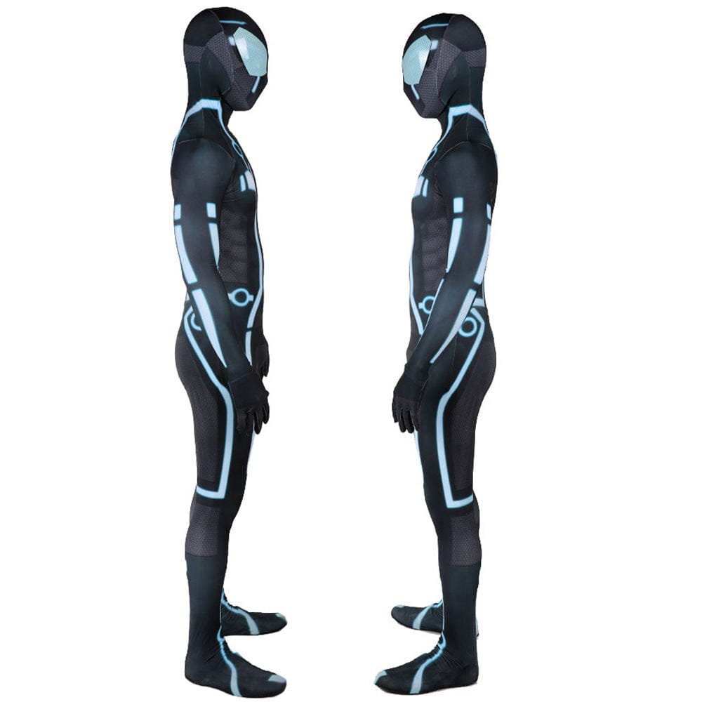 Tron Legacy Spider Man Blue Jumpsuits Costume Adult Halloween Bodysuit