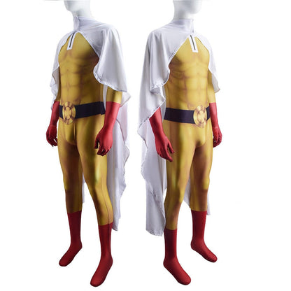 One Punch Man Saitama Jumpsuits Cosplay Costume Adult Bodysuit
