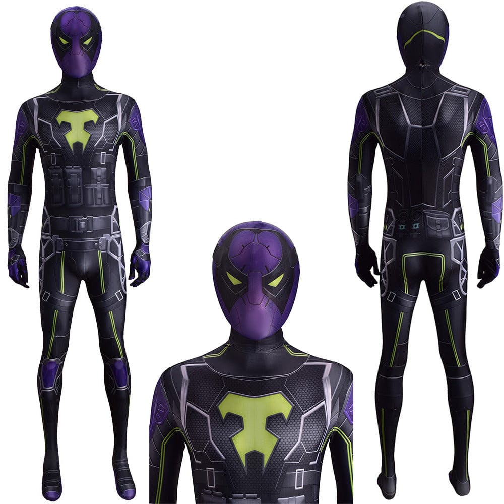 Spider-Man Miles Morales Purple Reign Suit Jumpsuits Costume Adult Bodysuit