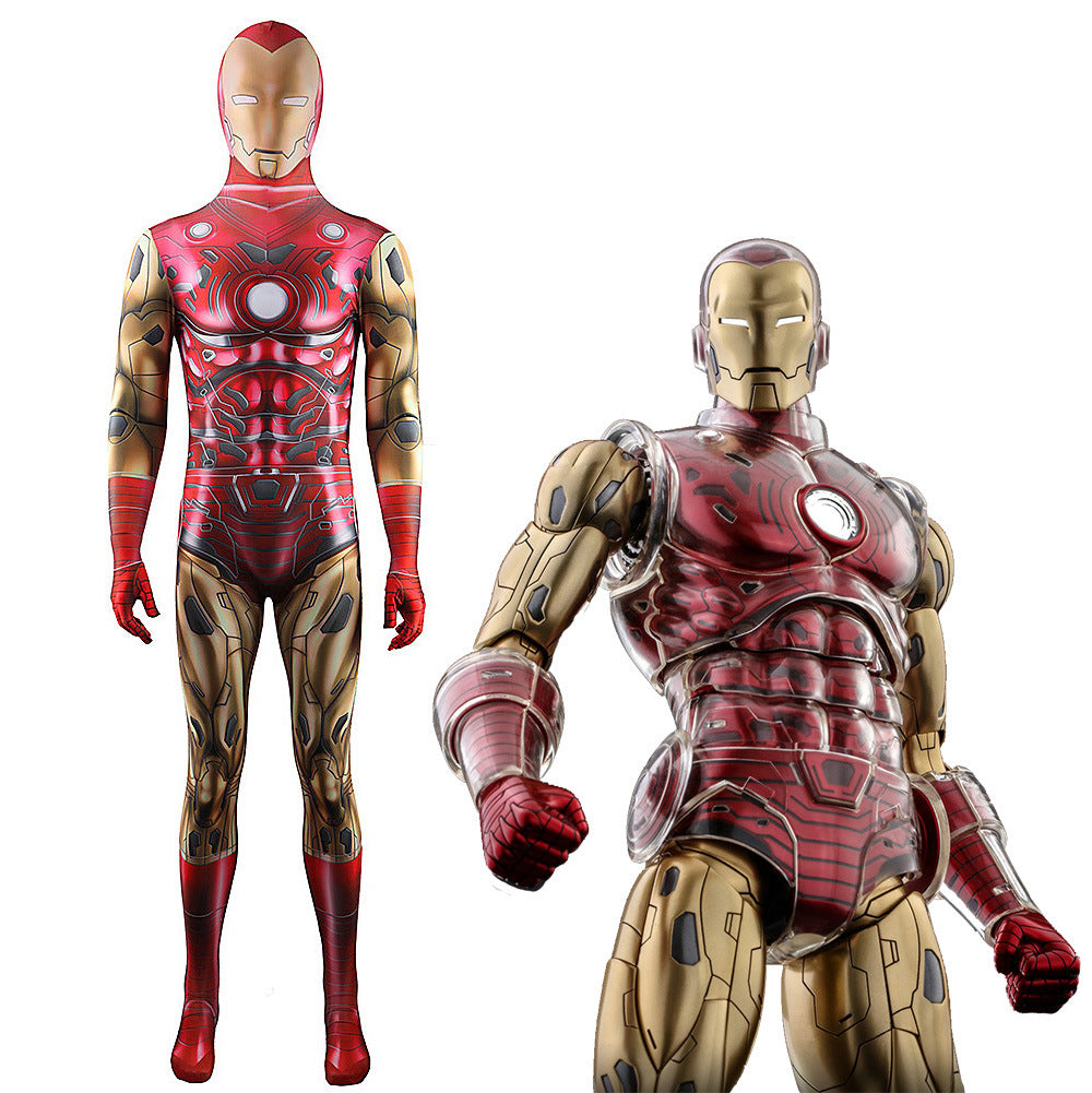 Comics Iron Man Red Jumpsuits Cosplay Costume Adult Halloween Bodysuit