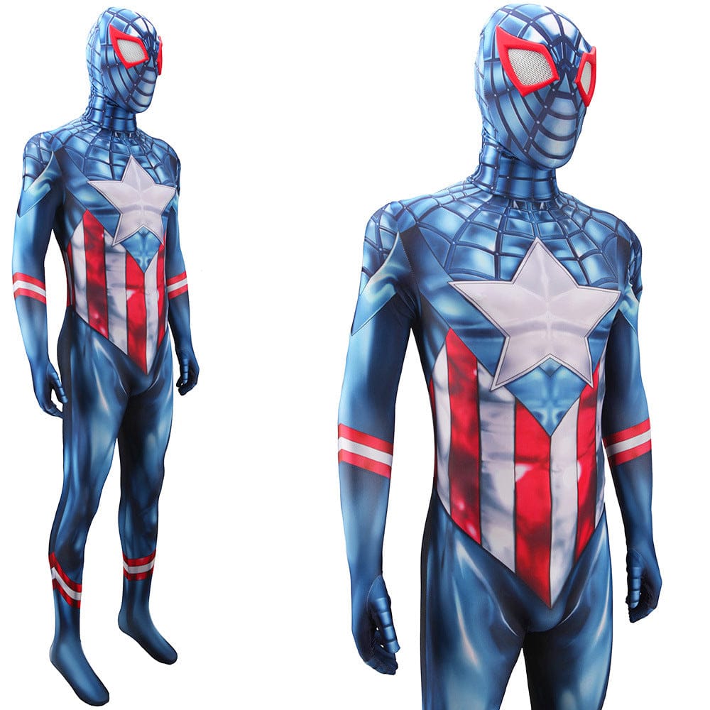 Upgraded Captain America Spider Man Jumpsuits Costume Adult Bodysuit