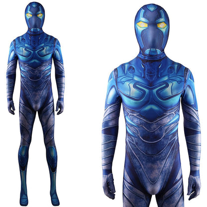 Blue Beetle Jaime Reyes Blue Jumpsuits Costume Adult Halloween Bodysuit