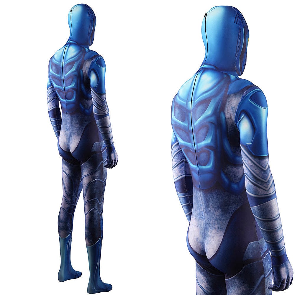 Blue Beetle Jaime Reyes Blue Jumpsuits Costume Adult Halloween Bodysuit