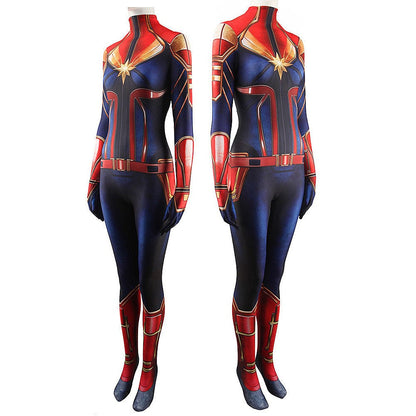 Captain Marvel Carol Danvers Jumpsuits Costume Adult Halloween Bodysuit