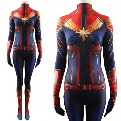 Captain Marvel Carol Danvers Jumpsuits Costume Adult Halloween Bodysuit