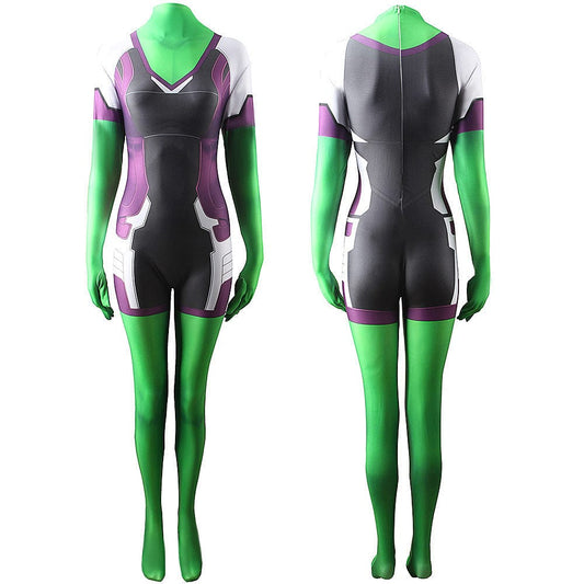 Female Giant She-Hulk Jumpsuits Cosplay Costume Adult Halloween Bodysuit