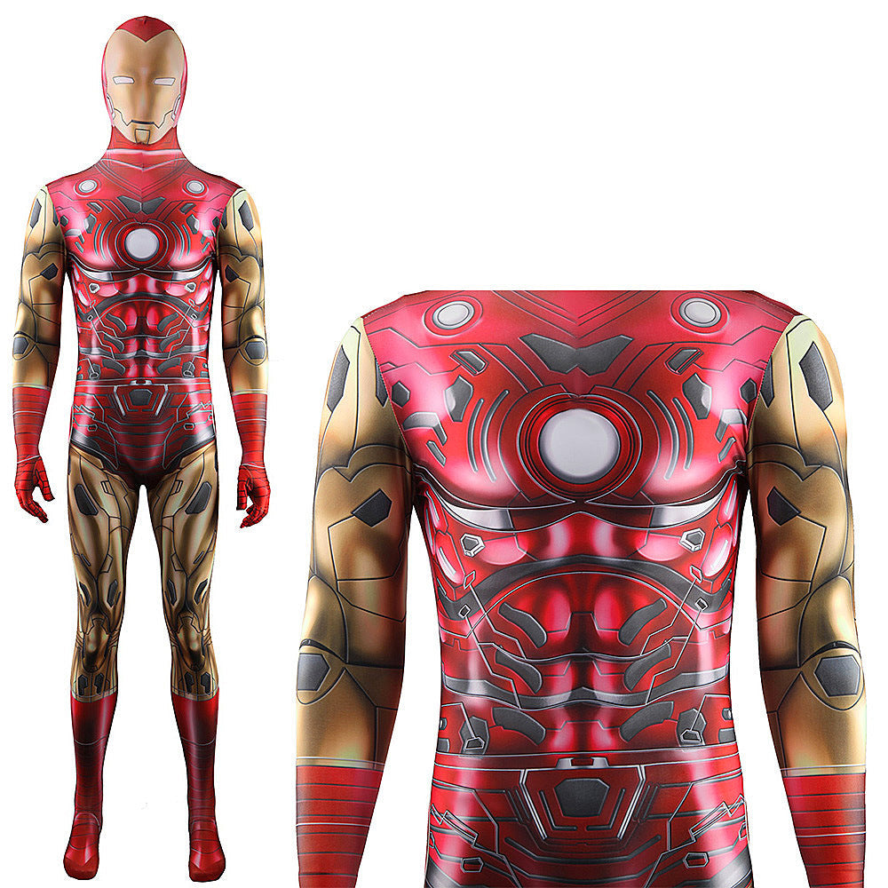 Comics Iron Man Red Jumpsuits Cosplay Costume Adult Halloween Bodysuit