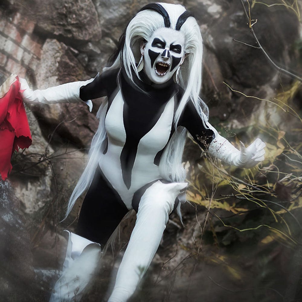 Super Villain Silver Banshee Jumpsuits Costume Adult Halloween Bodysuit