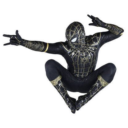 Upgraded Spider man No Way Home Black Gold Jumpsuits Adult Bodysuit