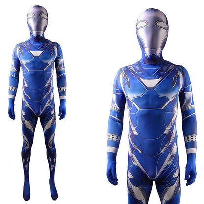 Pepper Potts Rescue Suit Blue Iron Man Jumpsuits Costume Adult Bodysuit