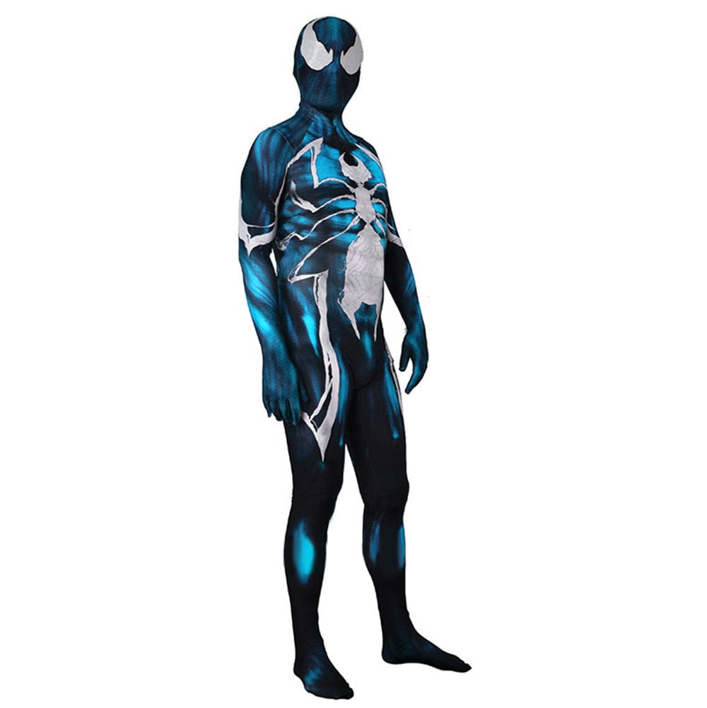 Spider-man Venom Symbiote Blue Jumpsuits Cosplay Costume Adult Bodysuit
