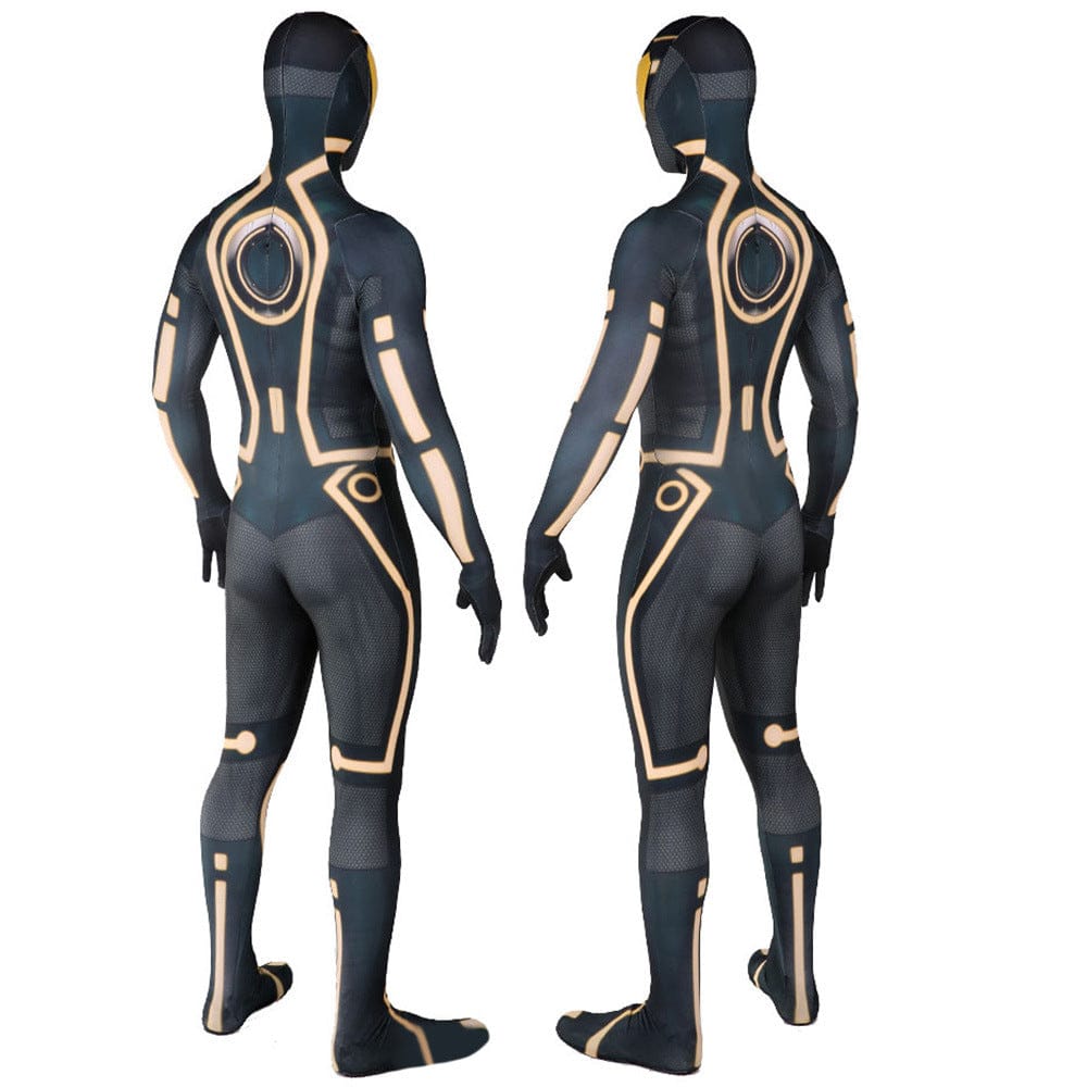 Tron Legacy Spider Man Yellow Jumpsuits Costume Adult Bodysuit