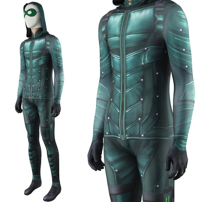 Green Arrow Suit Oliver Queen Jumpsuits Costume Adult Halloween Bodysuit