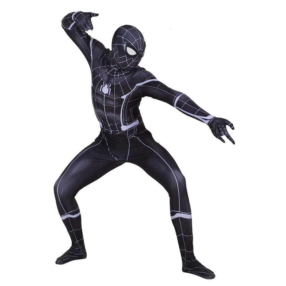 Black Spider man Homecoming Jumpsuits Cosplay Costume Adult Bodysuit