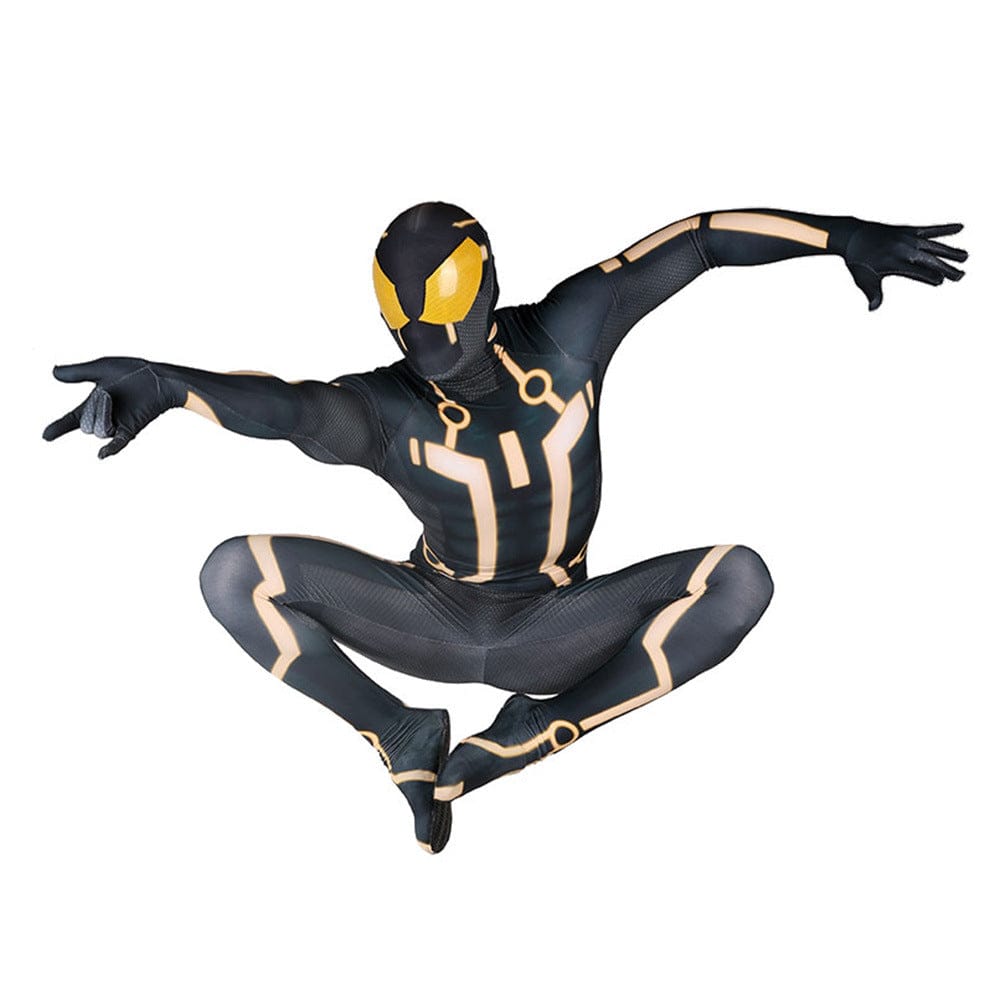 Tron Legacy Spider Man Yellow Jumpsuits Costume Adult Bodysuit