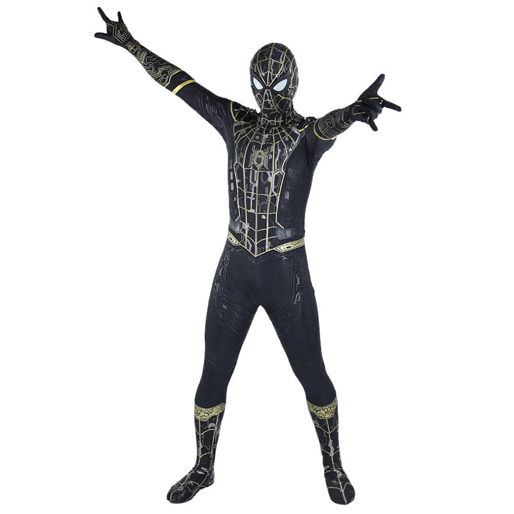 Upgraded Spider man No Way Home Black Gold Jumpsuits Adult Bodysuit