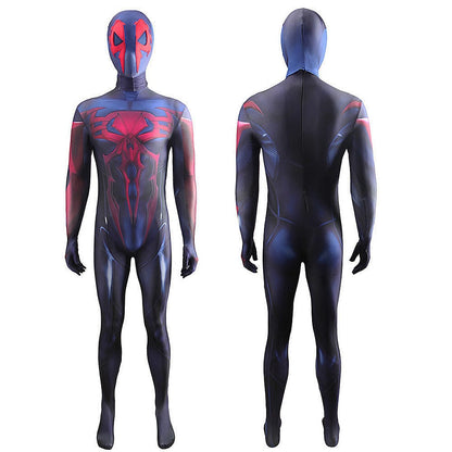PS4 2099 Spiderman Jumpsuit Cosplay Costume Adult Halloween Bodysuit