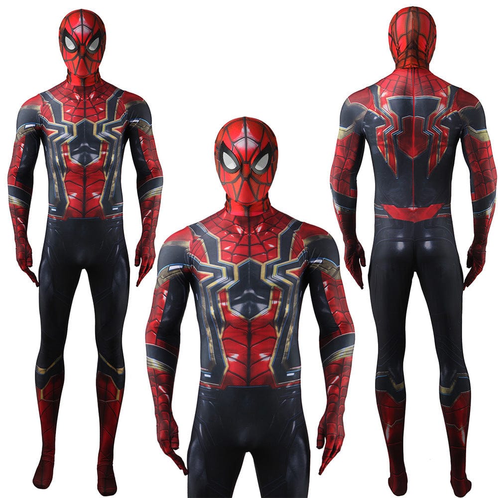 Iron Spiderman Jumpsuits Cosplay Costume Adult Halloween Bodysuit