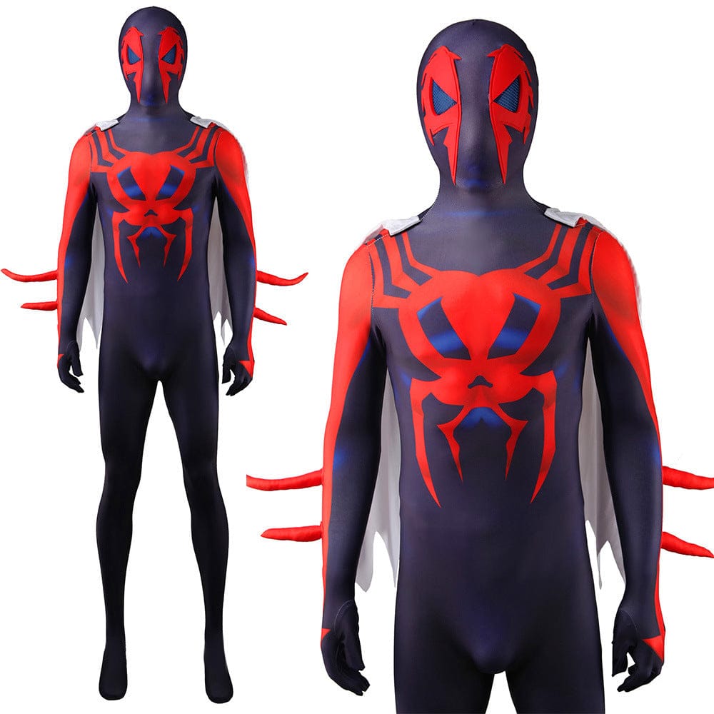 2099 Spider-Man Jumpsuit with Cloak Costume Adult Halloween Bodysuit