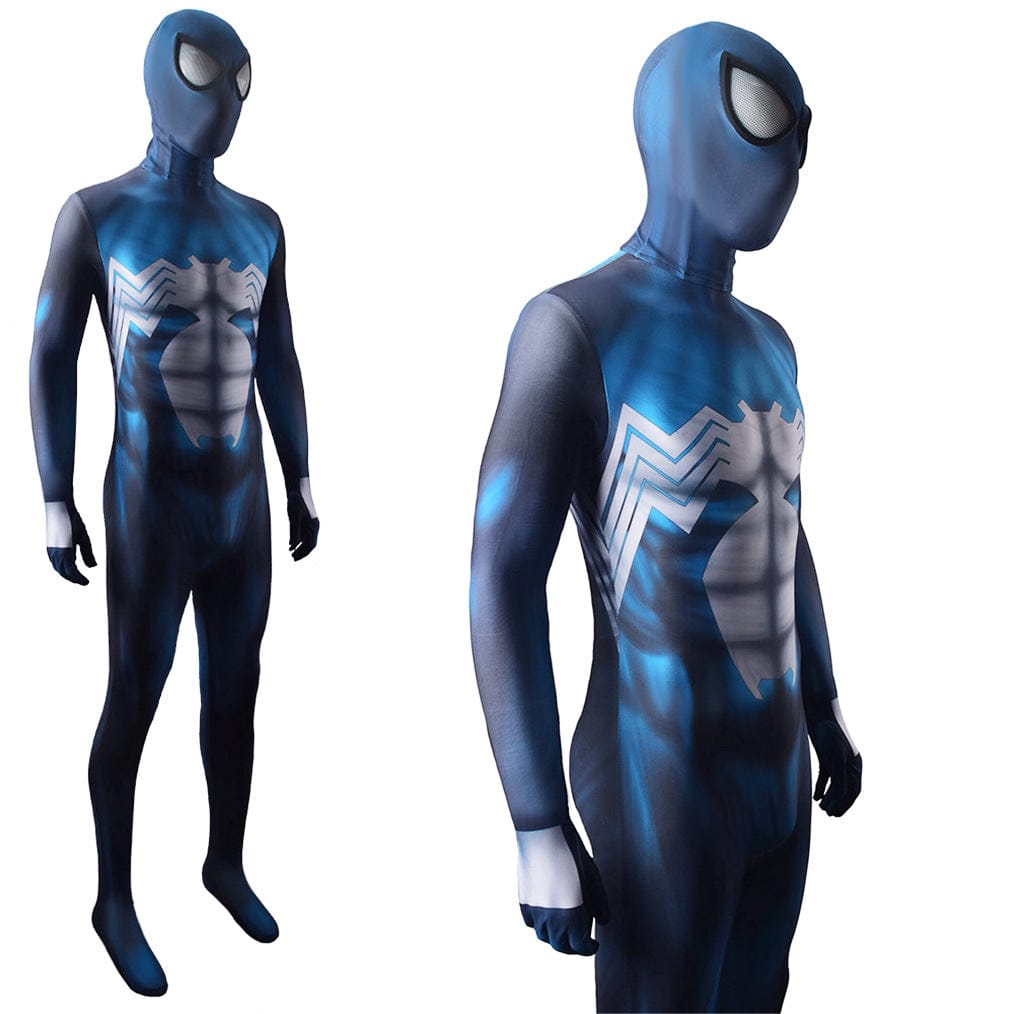 Venom Spider Man Symbiote Blue Jumpsuits Costume Adult Bodysuit