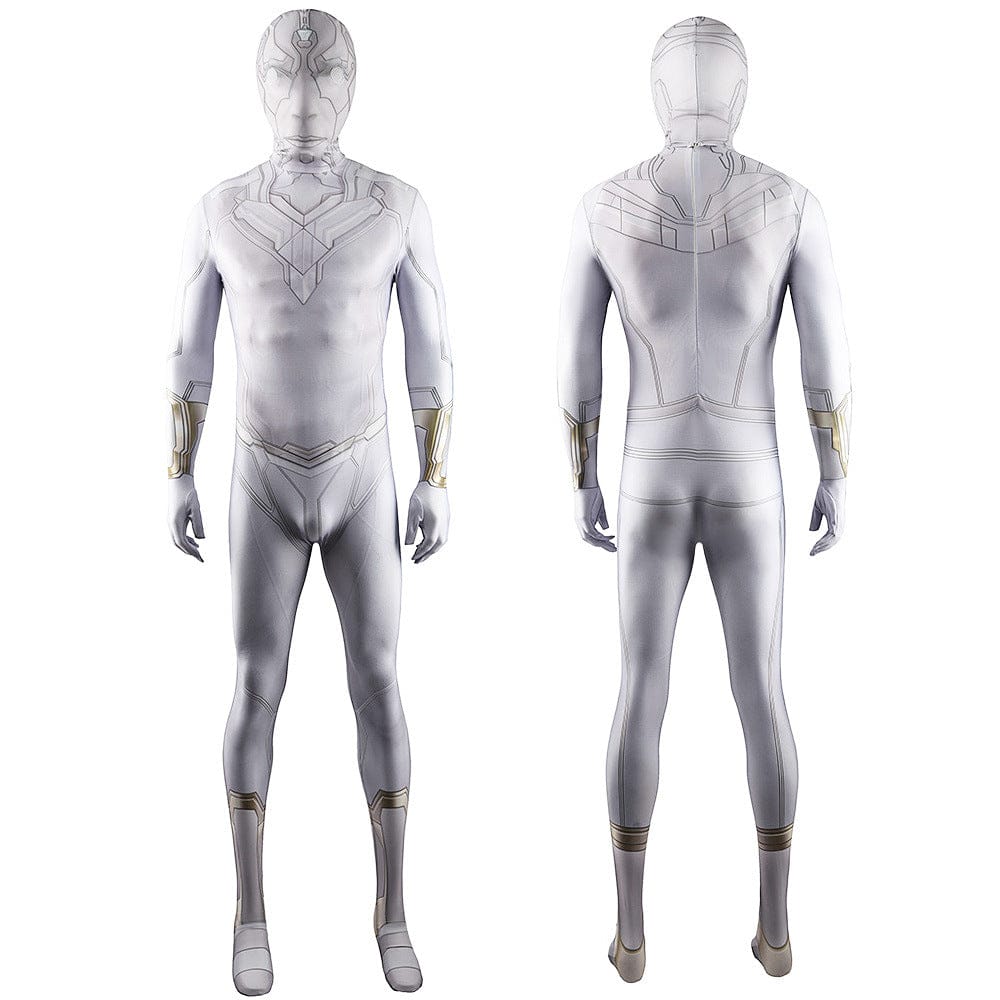 WandaVision White Vision Jumpsuits Cosplay Costume Adult Bodysuit