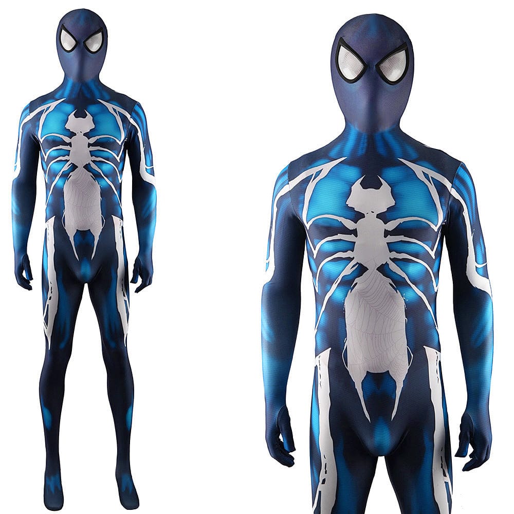 Spider Man Venom Symbiote Blue Jumpsuits Costume Adult Bodysuit