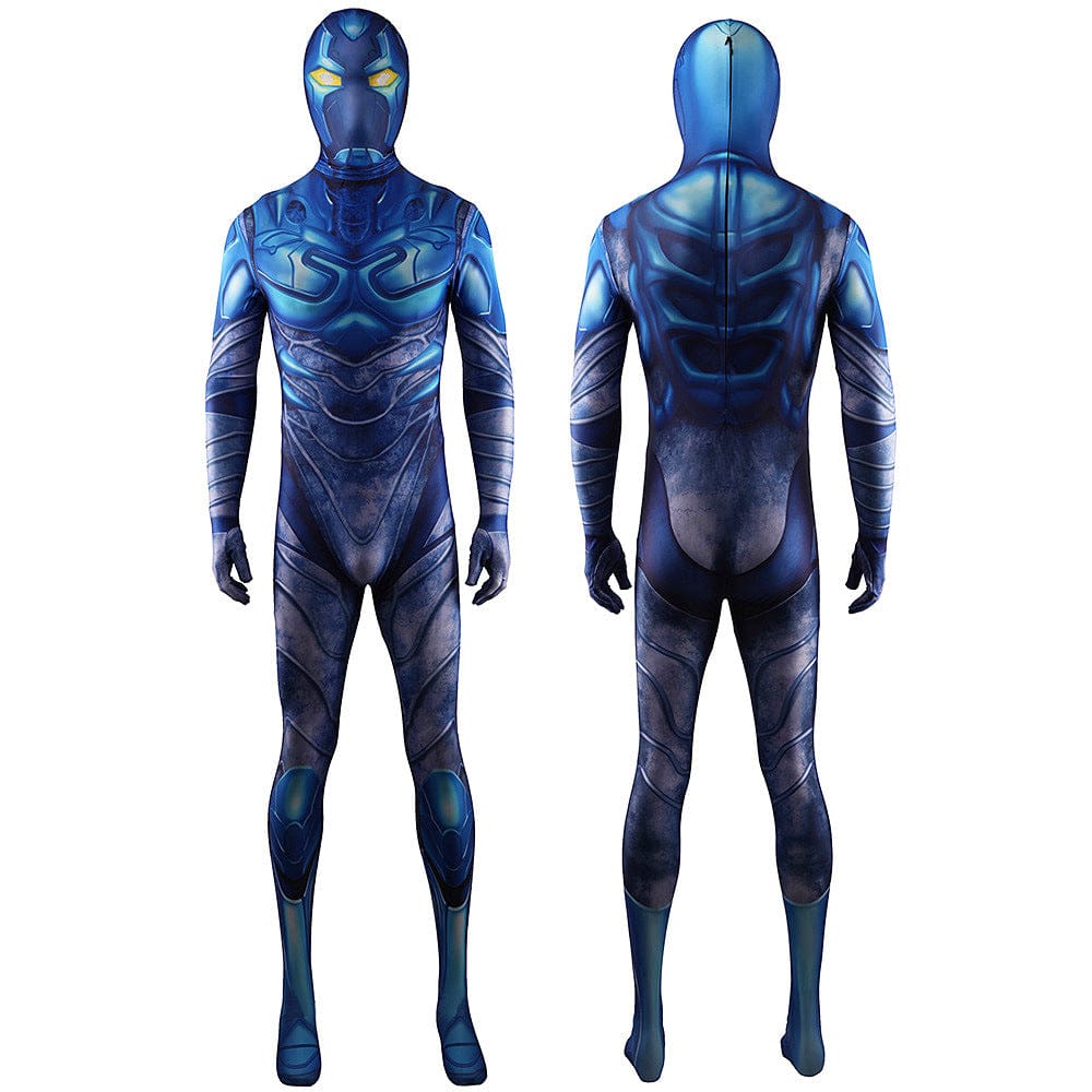 Blue Beetle Jaime Reyes Blue Jumpsuits Costume Adult Halloween Bodysuit