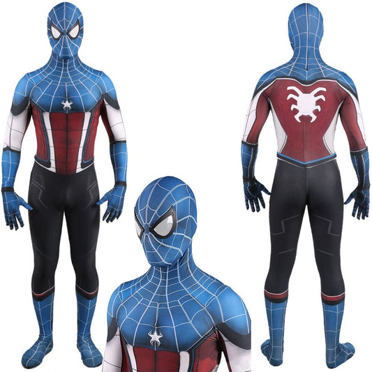 Spider Man Captain America Jumpsuits Cosplay Costume Adult Bodysuit