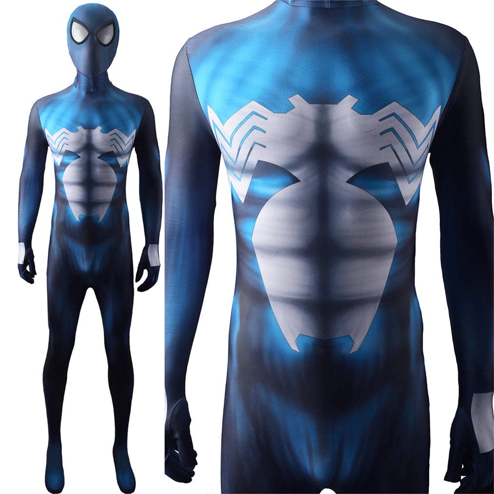 Venom Spider Man Symbiote Blue Jumpsuits Costume Adult Bodysuit