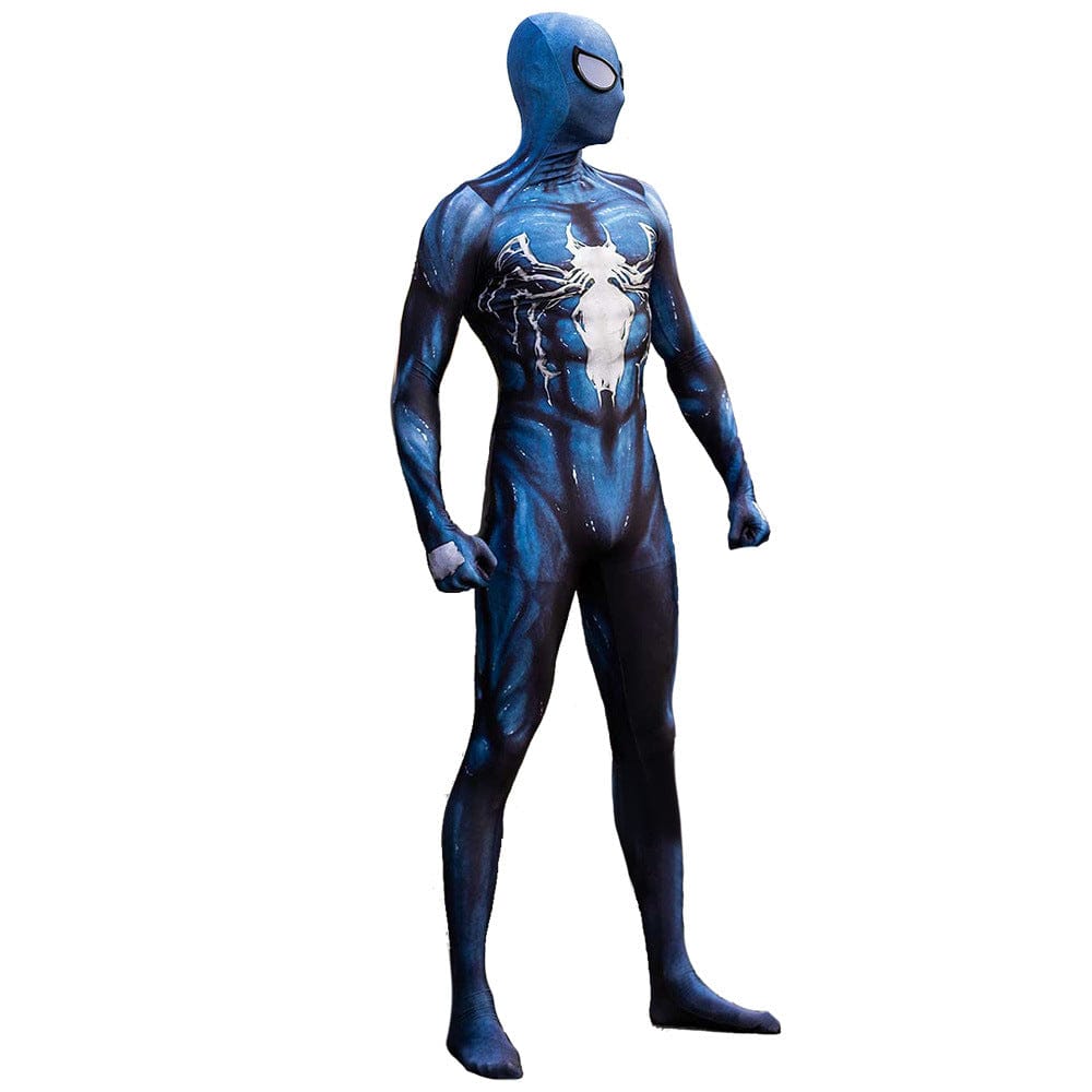 Symbiote Venom Spider man Blue Jumpsuits Costume Adult Bodysuit