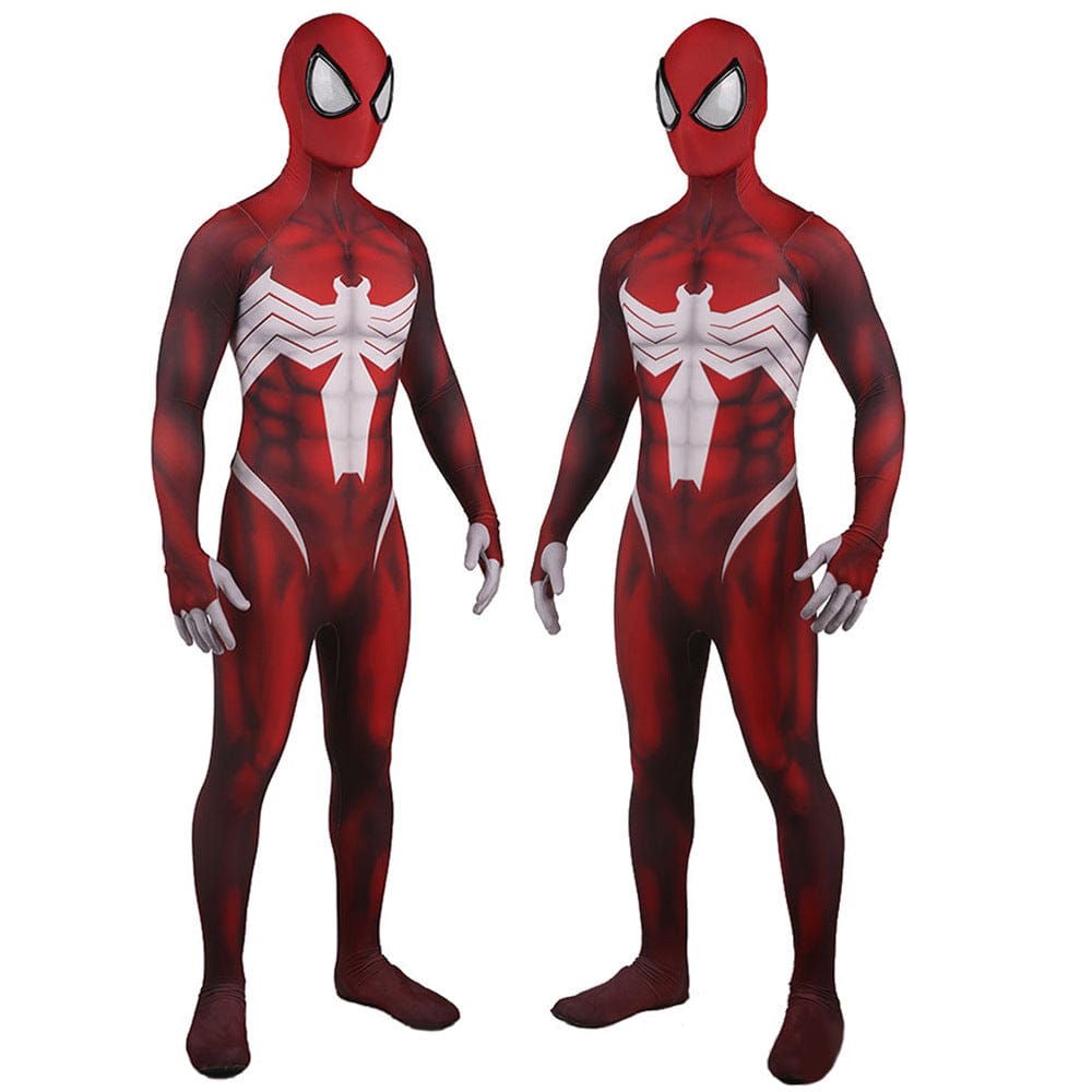 Red Venom Spider man Jumpsuits Costume Adult Halloween Bodysuit