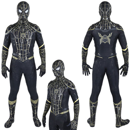 Upgraded Spider man No Way Home Black Gold Jumpsuits Adult Bodysuit