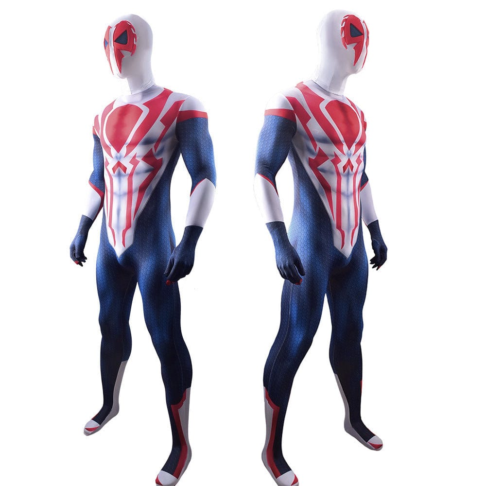 Alex 2099 White Spider-Man Jumpsuits Cosplay Costume Adult Bodysuit